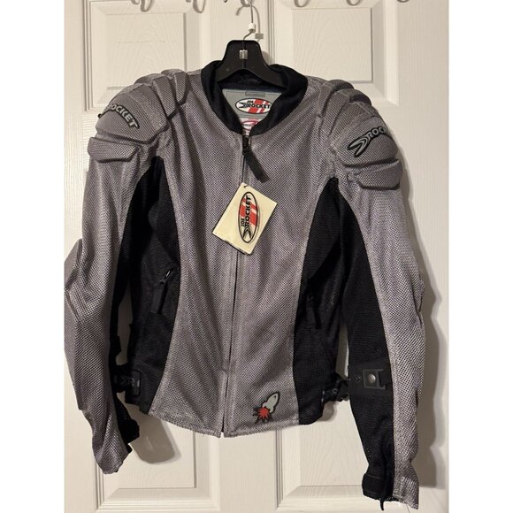 Women’s Joe Rockets Motorcycle Jacket Medium Black/Grey With Pads NEW - Picture 1 of 16